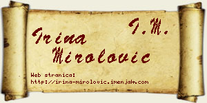 Irina Mirolović vizit kartica